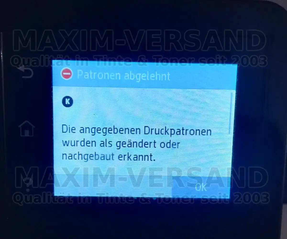 Fehlermeldung: Patronen abgelehnt auf HP LaserJet Pro